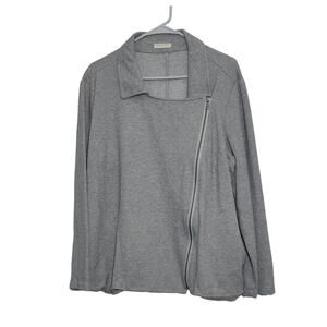 Eileen Fisher gray zippered long sleeve moto jacket size XL